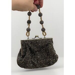 Beautiful Small Beaded Formal Purse Copper Colored Fancy